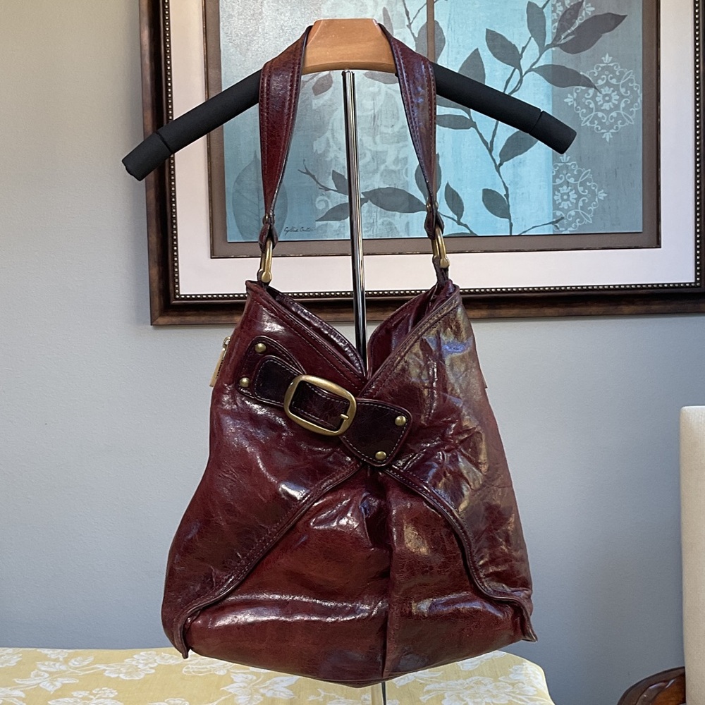 Kooba Deep Burgundy Leather Shoulder Bag - Picture 5 of 10